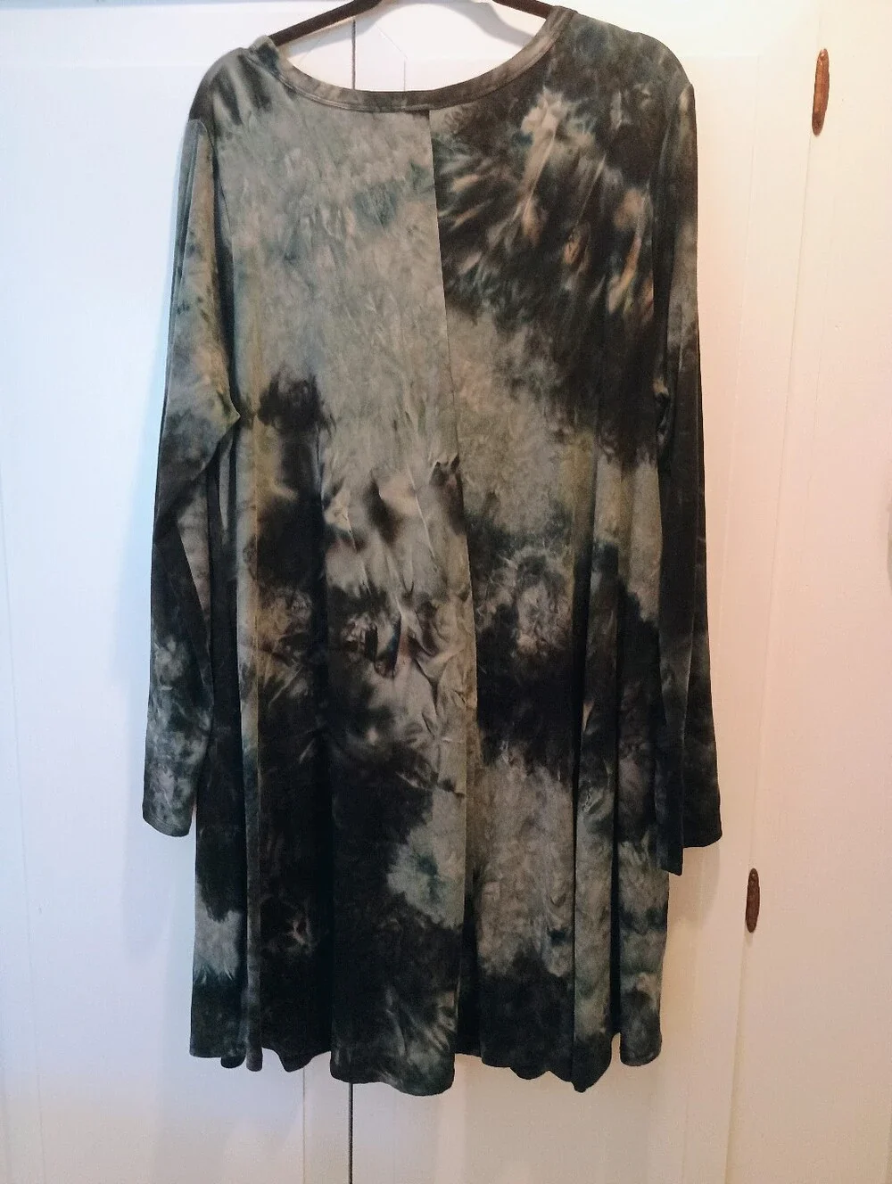 Rae Mode Black & Gray Tie-Dye Long Sleeve Swing Dress - Picture 4 of 5